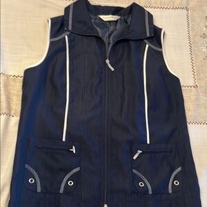 Allison Daley Navy Vest with White Accents